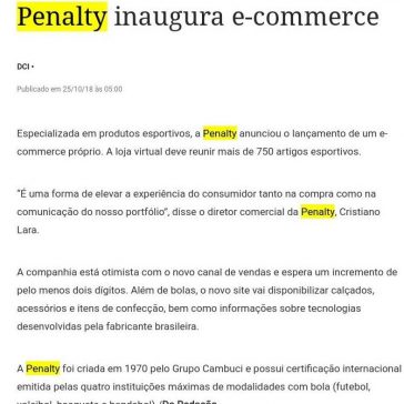 Penalty inaugura e-commerce – DCI (On-line)