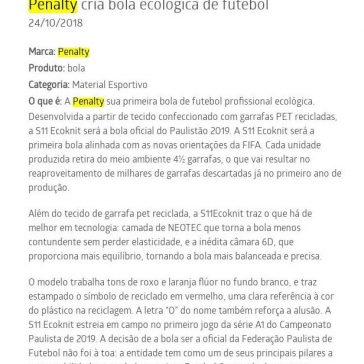 Penalty cria bola ecológica de futebol – Mundo do Marketing