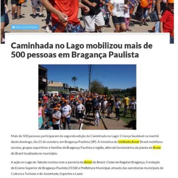 Caminhada no Lago mobilizou mais de 500 pessoas em Bragança Paulista – Jornal de Socorro