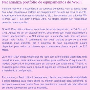 Net atualiza portfólio de equipamentos de Wi-Fi – KIALO Consultoria