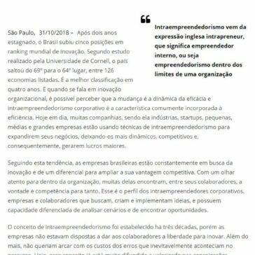 Intraempreendedorismo: um sistema para acelerar inovação dentro de indústrias, empresas e startups – Gazeta Brasilia