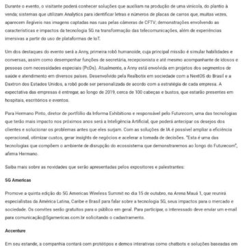 Futurecom 2018 traz tecnologias que farão parte do dia a dia do mundo hiperconectado – Digital Security