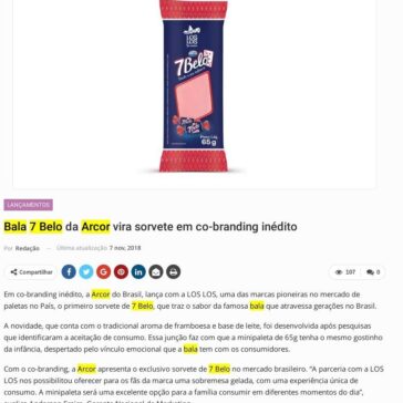 Bala 7 Belo da Arcor vira sorvete em co-branding inédito – Newtrade