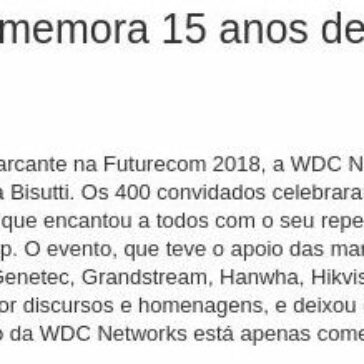 WDC Networks comemora 15 anos de atuação no Brasil – PartnerSales