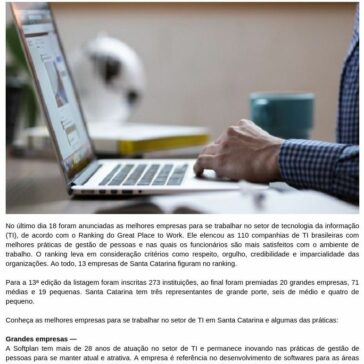 Catarinenses se destacam no ranking de melhores empresas para se trabalhar no setor de TI – Portal MakingOf
