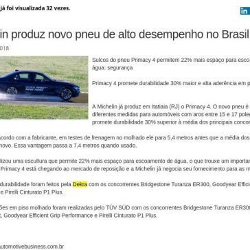 Michelin produz novo pneu de alto desempenho no Brasil – Revista Meio Filtrante Online