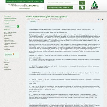 Solenis apresenta soluções e ministra palestra – Gestão de Compras Celulose e Papel