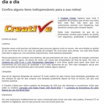 Creative Cópias: 5 produtos essenciais para o dia a dia – Gazeta de Votorantim