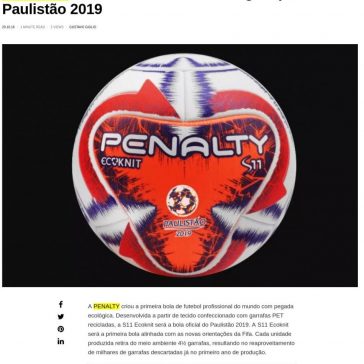 Penalty cria bola em tecido ecológico para o Paulistão 2019 – Update or Die