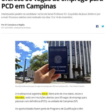 Multinacional argentina Arcor oferece 50 vagas de emprego para PCD em Campinas – G1 Brasil