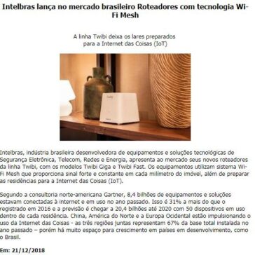 Intelbras lança no mercado brasileiro Roteadores com tecnologia Wi-Fi Mesh -Call to Call