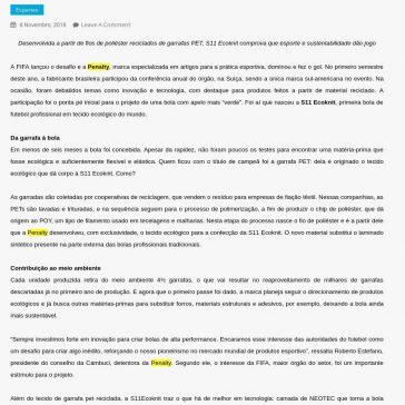 Da garrafa pet ao gramado: como a Penalty criou a primeira bola de futebol profissional em tecido ecológico do mundo – Agito SP