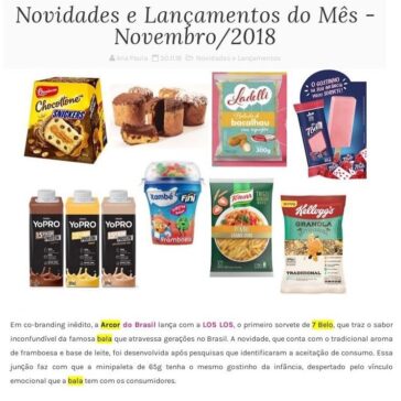 Novidades e Lançamentos do Mês – Novembro/2018 – Menu Criativo