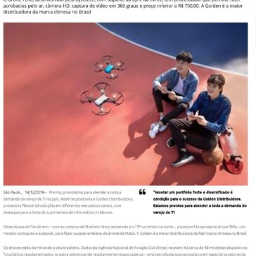 Às vésperas do natal, GOLDEN Distribuidora garante estoque reforçado, aposta em modelo compacto de drone e anuncia planos para 2019 -Comunique-se