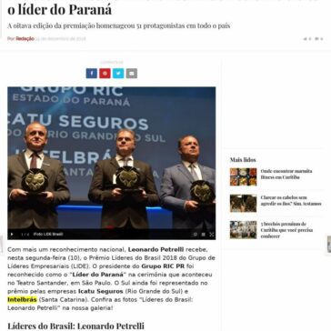 Prêmio Líderes do Brasil: Leonardo Petrelli é eleito o líder do Paraná -Top View