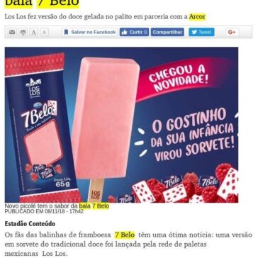 Rede lança sorvete com sabor de bala 7 Belo – O Tempo (On-line)