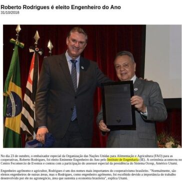Roberto Rodrigues é eleito Engenheiro do Ano – Ocesp