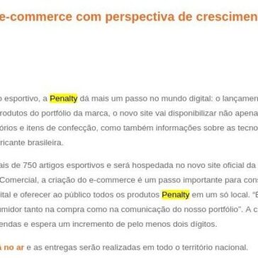 Penalty lança e-commerce com perspectiva de crescimento de dois dígitos – Associação Brasileira da Indústria Têxtil e de Confecção