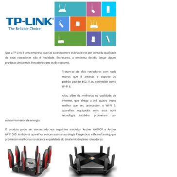 Novos roteadores TP-Link prometem até 11 mil Mb/s- Tudo em Tecnologia