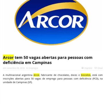 Arcor tem 50 vagas abertas para pessoas com deficiência em Campinas – RMC Urgente
