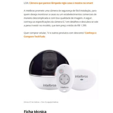 Câmera de segurança Intelbras iC7 é boa? Veja preço e especificações -Tech tudo