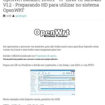 OpenWrt Backfire 10.03.1 – TP-LINK TL-MR3420 V1.2 – Preparando HD para utilizar no sistema OpenWRT – Qb Excel