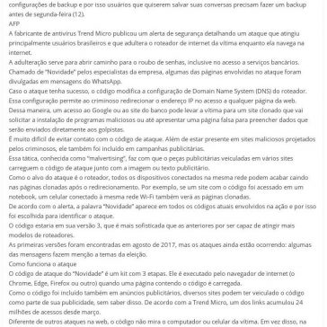 Links em mensagens no WhatsApp ‘envenenam’ roteador de internet para roubar senhas bancárias – Cultura FM – 87,9 Mz