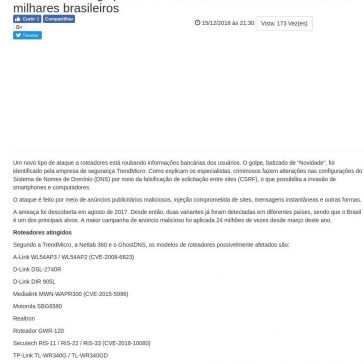 ALERTA: novo golpe em roteadores rouba dados bancários de milhares brasileiros-Zero83