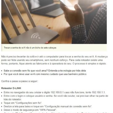 Não precisa levantar! Dá para mudar a senha do wi-fi usando o celular – BOL Notícias