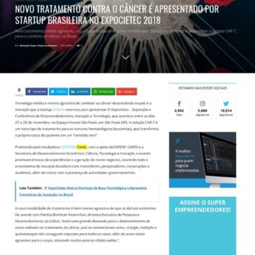 Novo Tratamento Contra O Câncer É Apresentado Por Startup Brasileira no Expocietec 2018 – Super Empreendedores