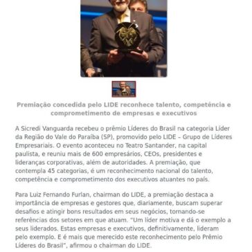 8° Prêmio Líderes do Brasil concede premiação a Sicredi Vanguarda PR/SP/RJ- Central Press