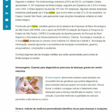 4 soluções em biotecnologia que serão apresentadas na Expocietec – Medicina S/A