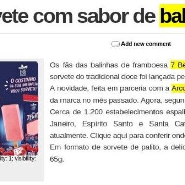 Rede lança sorvete com sabor de bala 7 Belo – Jornal Primeira Página