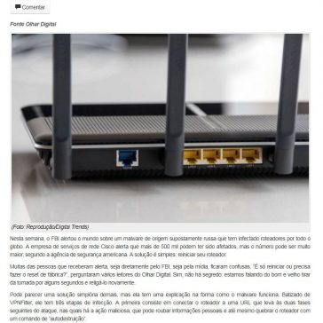 Entenda por que o FBI pediu para todos desligarem e religarem seus roteadores-Portal Guandu