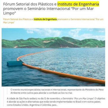 Fórum Setorial dos Plásticos e Instituto de Engenharia promovem o Seminário Internacional “Por um Mar Limpo” – Suprimatec.com