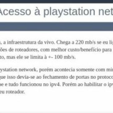 TL-WRN849N – IPV6 – Fibra óptica – Acesso à playstation network- Guia do Hardware