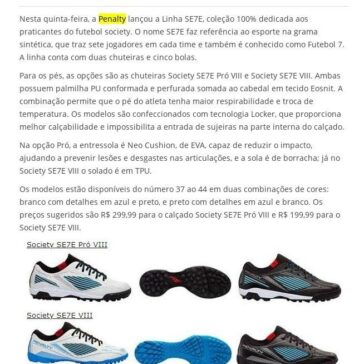 Penalty lança coleção com chuteiras e bolas voltadas para o futebol society – LanceNet