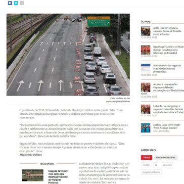 Presidente do TCM visita viaduto e critica prefeituras – Destak (On-line)