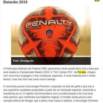 FBF apresenta bola oficial que será usada no Baianão 2019 – Bahia Notícias