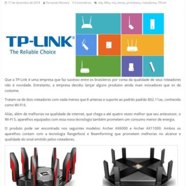 Novos roteadores TP-Link prometem até 11 mil Mb/s – Macuxi.com