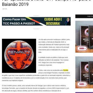 FBF apresenta a nova “S11 Campo Pró” para o Baianão 2019 – Se Liga Alagoinhas