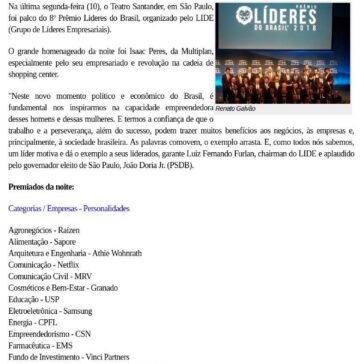 8° Prêmio Líderes do Brasil ocorre em São Paulo -Gazeta da Semana