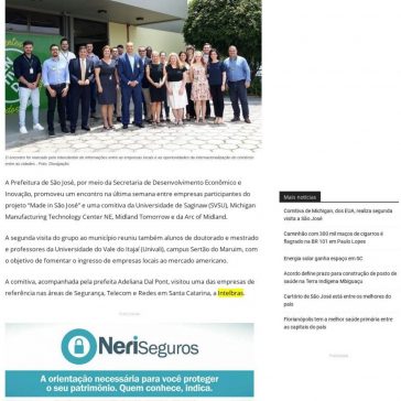 Comitiva de Michigan, dos EUA, realiza segunda visita a São José – Correio SC