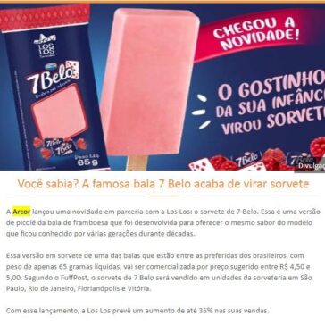 Você sabia? A famosa bala 7 Belo acaba de virar sorvete – Santa Portal