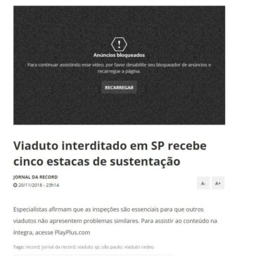 Viaduto interditado em SP recebe cinco estacas de sustentação – Record TV Online