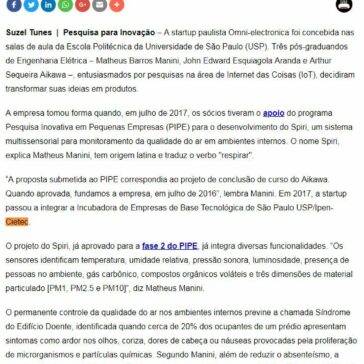 Sensores monitoram temperatura, umidade e qualidade do ar em ambientes internos – Agência FAPESP