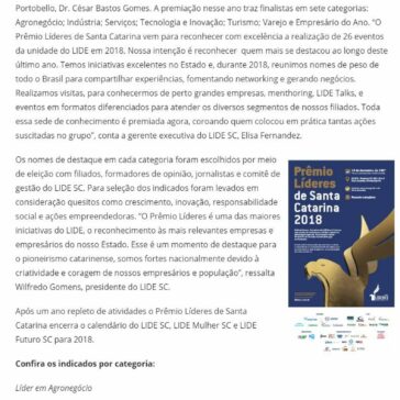Prêmio Líderes reconhecerá empresários de SC- Blog do Prisco