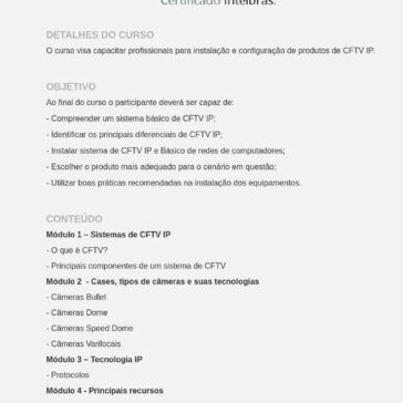 Treinamento CFTV IP para Iniciantes- Sympla