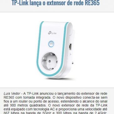 TP-Link lança o extensor de rede RE365- EexpoNews