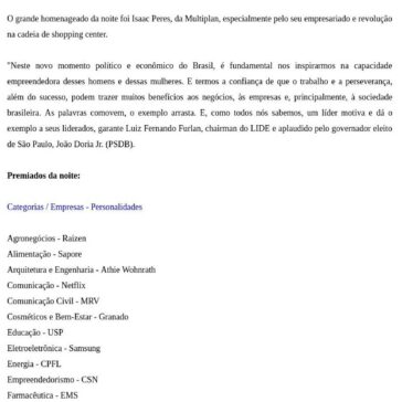 8° Prêmio Líderes do Brasil ocorre em São Paulo- TOP RG
